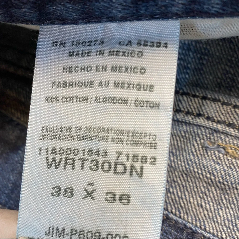 Wrangler Men's Straight Leg Blue‎ Jeans Size 38x36”
